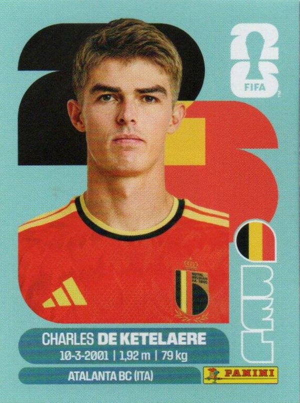 #BEL 17: Charles de Ketelaere (Belgium) - Panini FIFA World Cup 2026 Canada, USA, Mexico. Standaard Editie