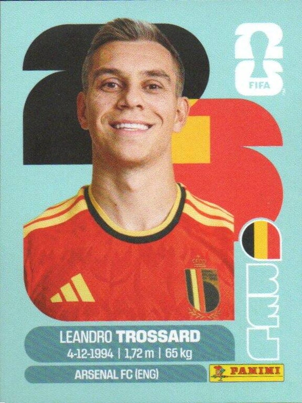 #BEL 18: Leandro Trossard (Belgium) - Panini FIFA World Cup 2026 Canada, USA, Mexico. Standaard Editie