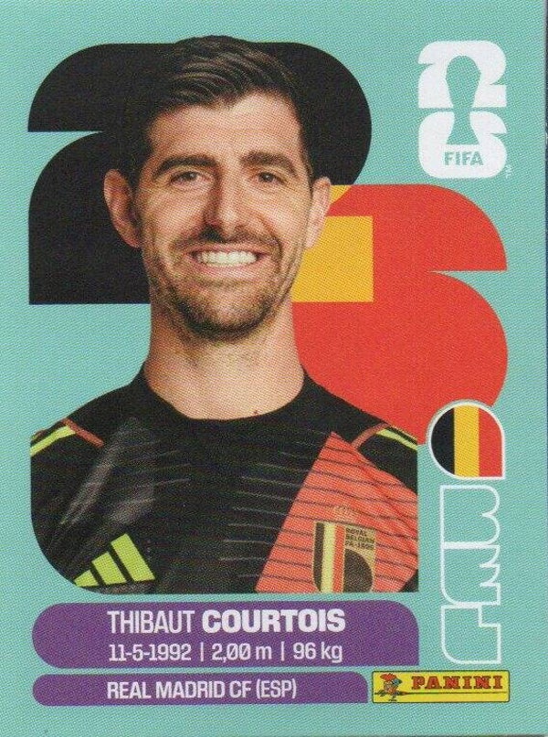 #BEL 2: Thibaut Courtois (Belgium) - Panini FIFA World Cup 2026 Canada, USA, Mexico. Standaard Editie
