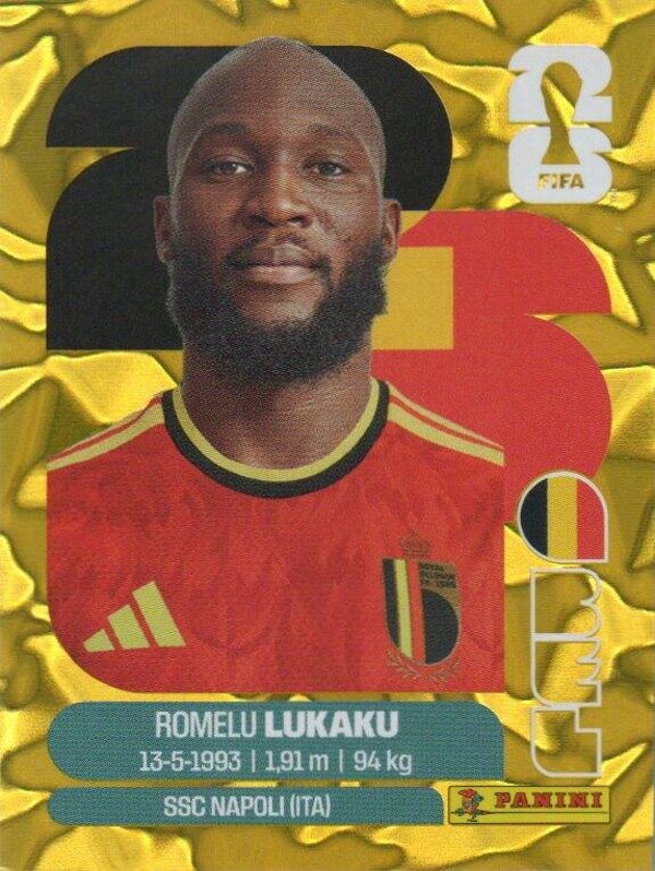 #BEL 20: Romelu Lukaku (Belgium) - Panini FIFA World Cup 2026 Canada, USA, Mexico. Gold Flood Crumple Editie