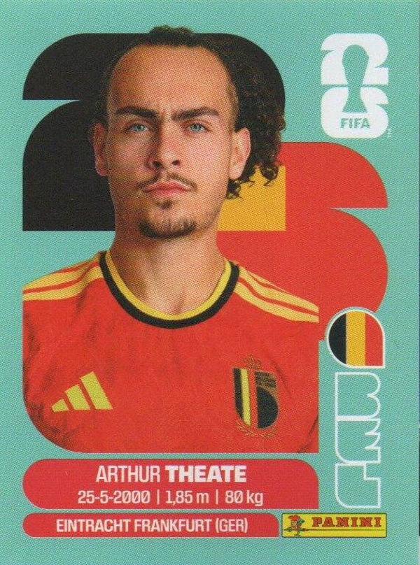 #BEL 3: Arthur Theate (Belgium) - Panini FIFA World Cup 2026 Canada, USA, Mexico. Standaard Editie