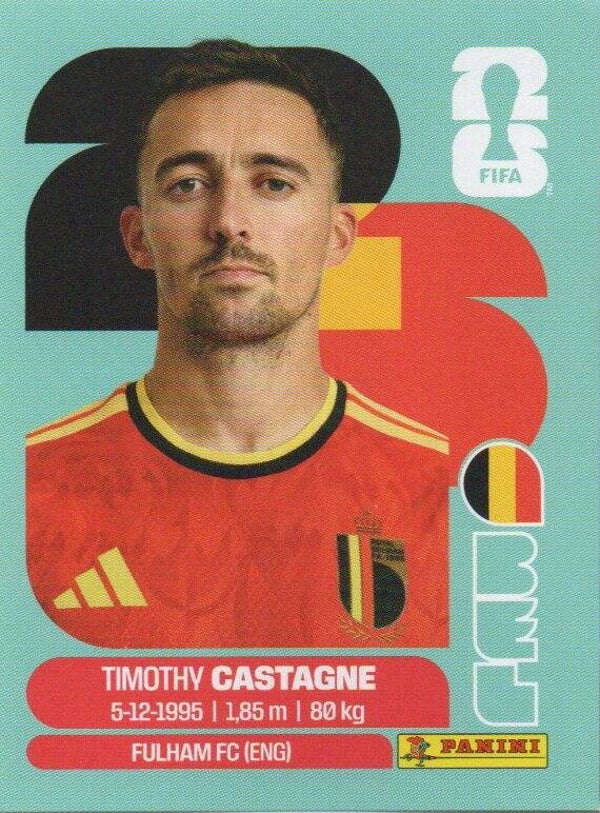 #BEL 4: Tomothy Castagne (Belgium) - Panini FIFA World Cup 2026 Canada, USA, Mexico. Standaard Editie