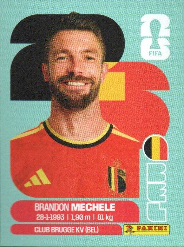 #BEL 6: Brandon Mechele (Belgium) - Panini FIFA World Cup 2026 Canada, USA, Mexico. Standaard Editie