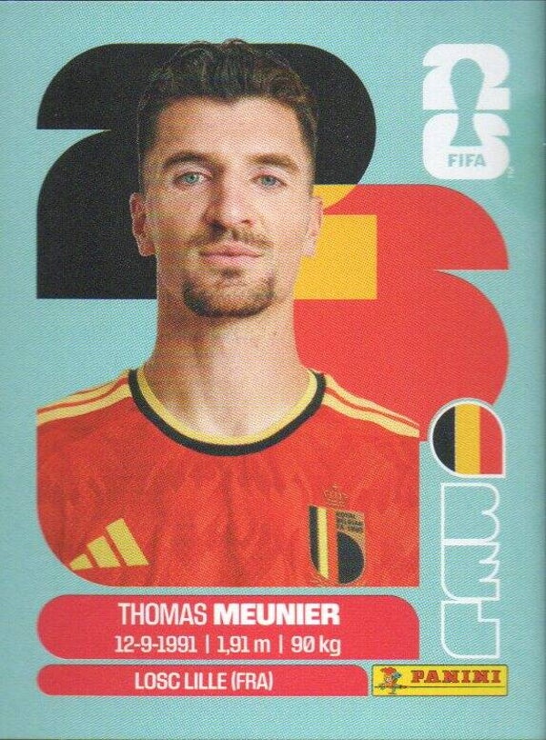 #BEL 8: Thomas Meunier (Belgium) - Panini FIFA World Cup 2026 Canada, USA, Mexico. Standaard Editie