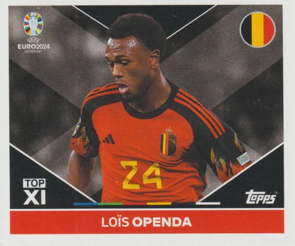 #BEL-TOP1: LOÏS OPENDA (BELGIUM) - TOPPS UEFA EURO 2024 GERMANY