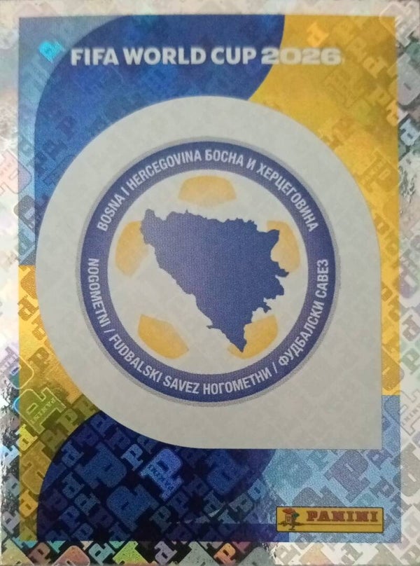 #BIH 1: Team Badge (Bosnia & Herzegovina) - Panini FIFA World Cup 2026 Canada, USA, Mexico. Standaard Editie