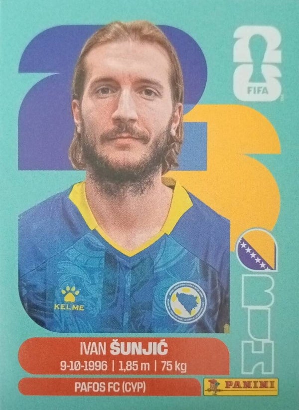 #BIH 11: Ivan Sunjic (Bosnia & Herzegovina) - Panini FIFA World Cup 2026 Canada, USA, Mexico. Standaard Editie