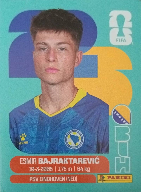 #BIH 15: Esmir Bajraktarevic (Bosnia & Herzegovina) - Panini FIFA World Cup 2026 Canada, USA, Mexico. Standaard Editie