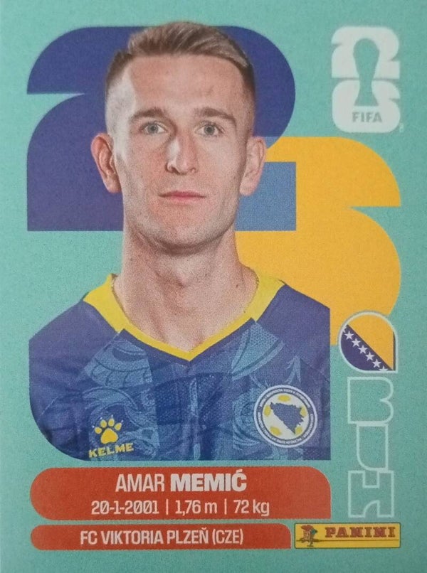 #BIH 16: Amar Memic (Bosnia & Herzegovina) - Panini FIFA World Cup 2026 Canada, USA, Mexico. Standaard Editie