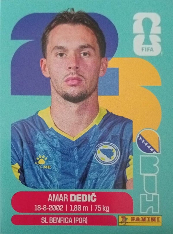 #BIH 3: Amar Dedic (Bosnia & Herzegovina) - Panini FIFA World Cup 2026 Canada, USA, Mexico. Standaard Editie