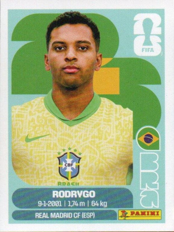 #BRA 15: Rodrygo (Brazil) - Panini FIFA World Cup 2026 Canada, USA, Mexico. USA & Canada Editie