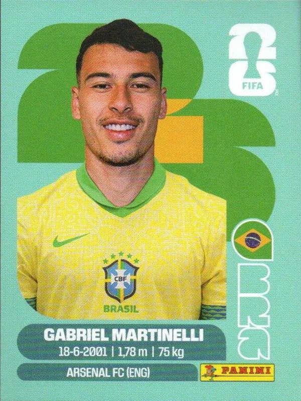 #BRA 18: Gabriel Martinelli (Brazil) - Panini FIFA World Cup 2026 Canada, USA, Mexico. Standaard Editie