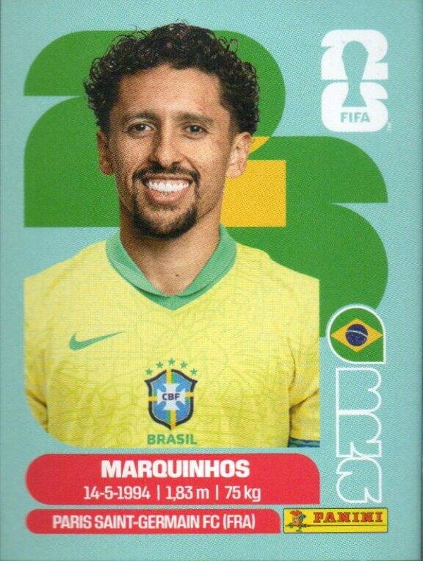 #BRA 4: Marquinhos (Brazil) - Panini FIFA World Cup 2026 Canada, USA, Mexico. Standaard Editie