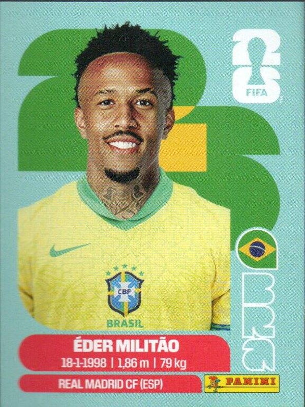 #BRA 5: Éder Militão (Brazil) - Panini FIFA World Cup 2026 Canada, USA, Mexico. Standaard Editie