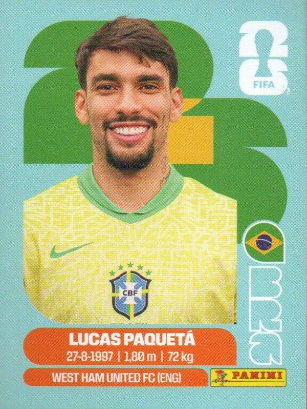 #BRA 9: Lucas Paquetá (Brazil) - Panini FIFA World Cup 2026 Canada, USA, Mexico. Standaard Editie