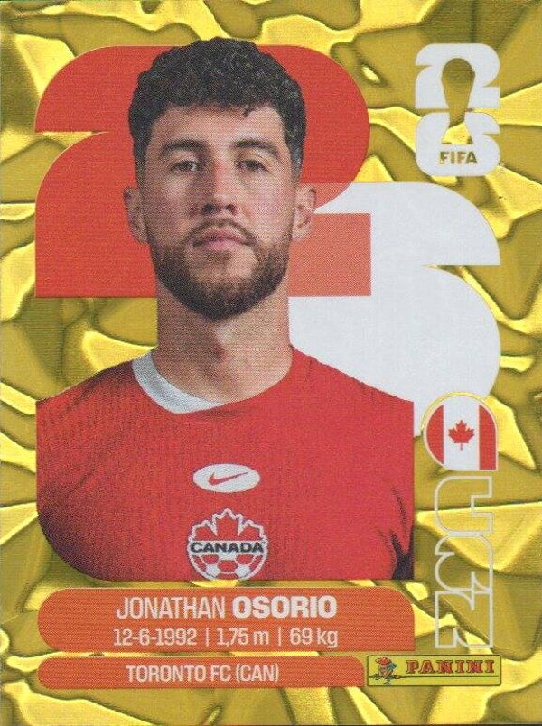 #CAN 12: Jonathan Osorio (Canada) - Panini FIFA World Cup 2026 Canada, USA, Mexico. Gold Flood Crumple Editie