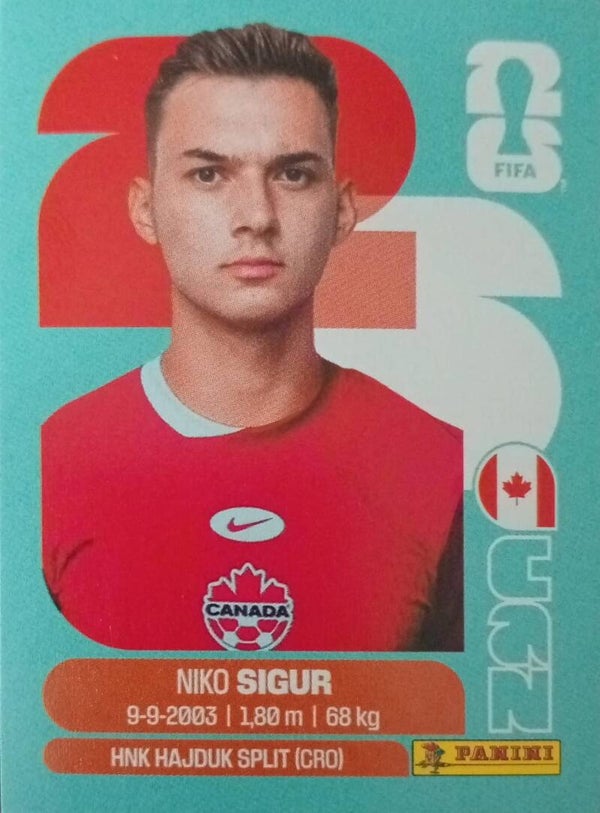 #CAN 16: Niko Sigur (Canada) - Panini FIFA World Cup 2026 Canada, USA, Mexico. Standaard Editie