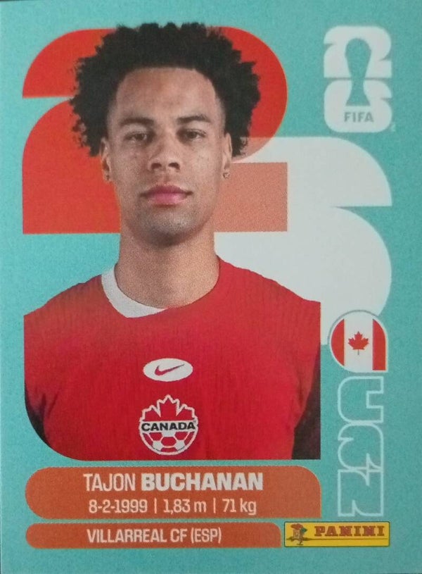 #CAN 17: Tajon Buchanan (Canada) - Panini FIFA World Cup 2026 Canada, USA, Mexico. Standaard Editie
