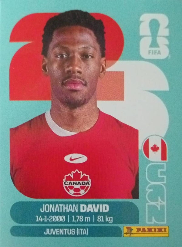 #CAN 20: Jonathan David (Canada) - Panini FIFA World Cup 2026 Canada, USA, Mexico. Standaard Editie