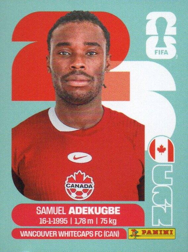#CAN 5: Samuel Adekugbe (Canada) - Panini FIFA World Cup 2026 Canada, USA, Mexico. Standaard Editie
