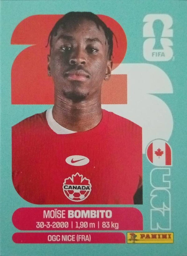 #CAN 8: Moïse Bombito (Canada) - Panini FIFA World Cup 2026 Canada, USA, Mexico. Standaard Editie