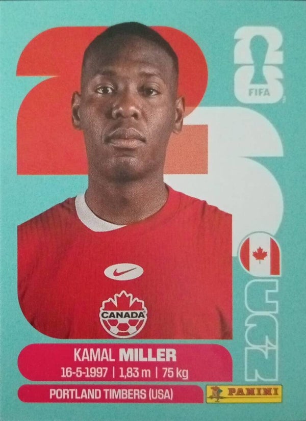 #CAN 9: Kamal Miller (Canada) - Panini FIFA World Cup 2026 Canada, USA, Mexico. Standaard Editie