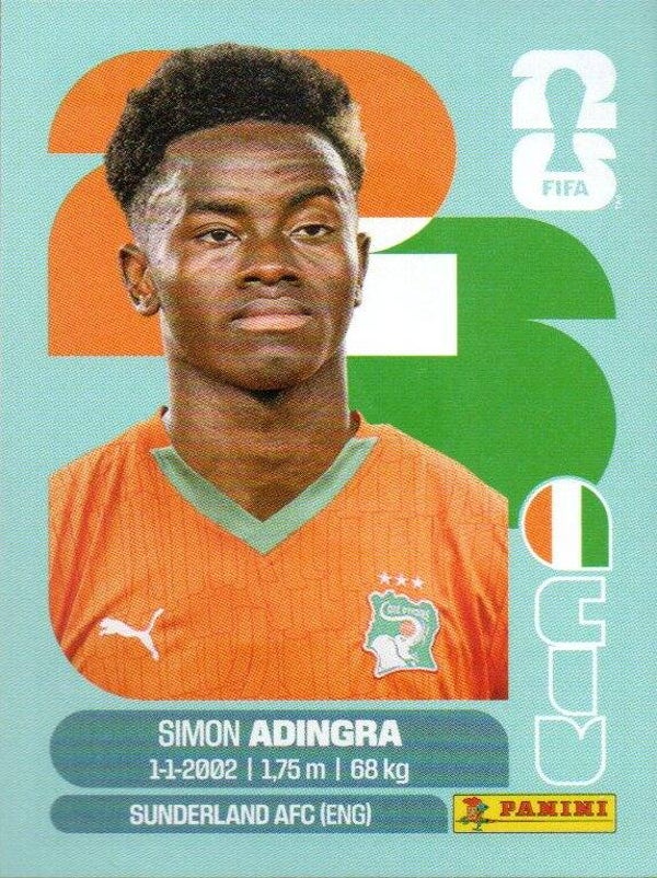 #CIV 17: Simon Adingra (Ivory Coast) - Panini FIFA World Cup 2026 Canada, USA, Mexico. Standaard Editie