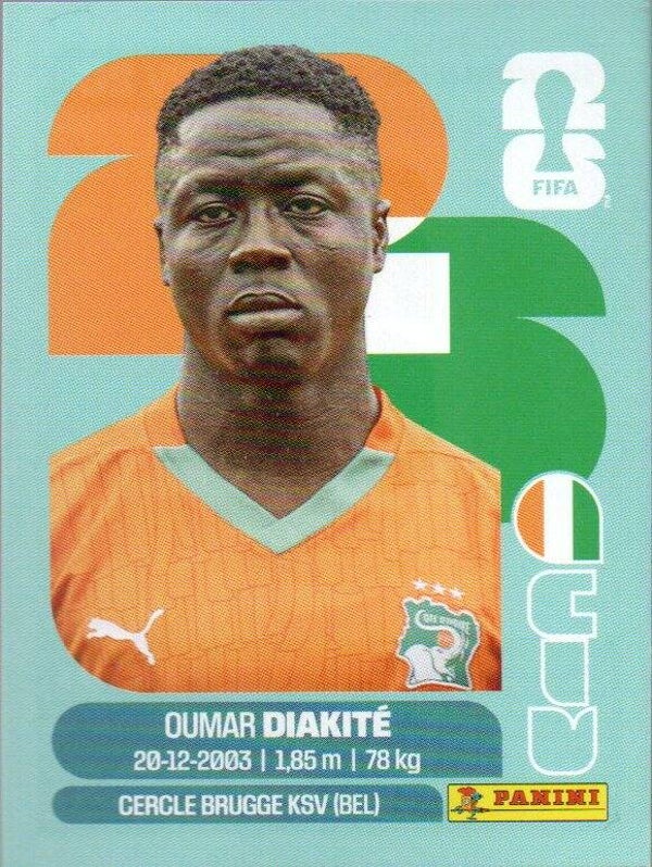 #CIV 20: Oumar Diakité (Ivory Coast) - Panini FIFA World Cup 2026 Canada, USA, Mexico. Standaard Editie