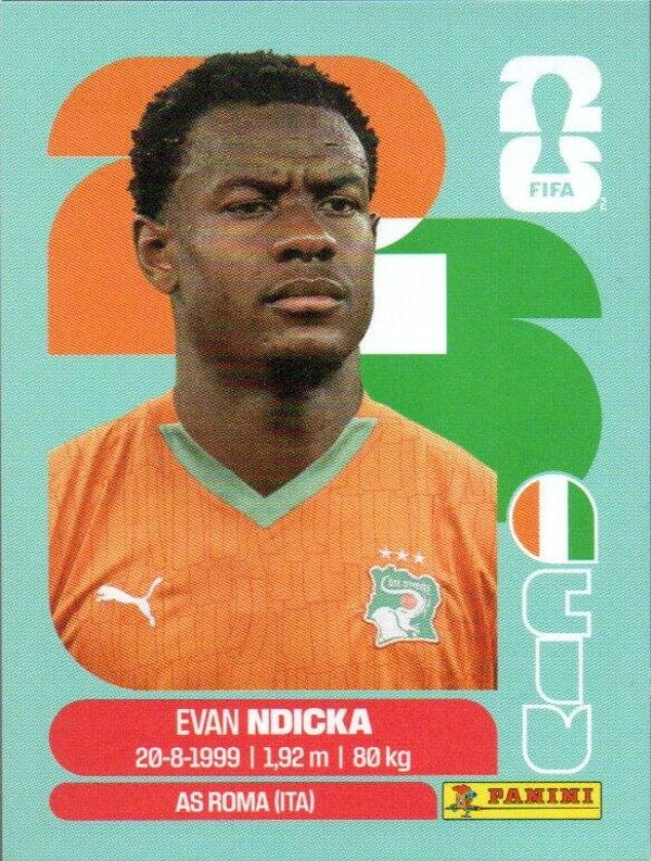 #CIV 6: Evan Ndicka (Ivory Coast) - Panini FIFA World Cup 2026 Canada, USA, Mexico. Standaard Editie