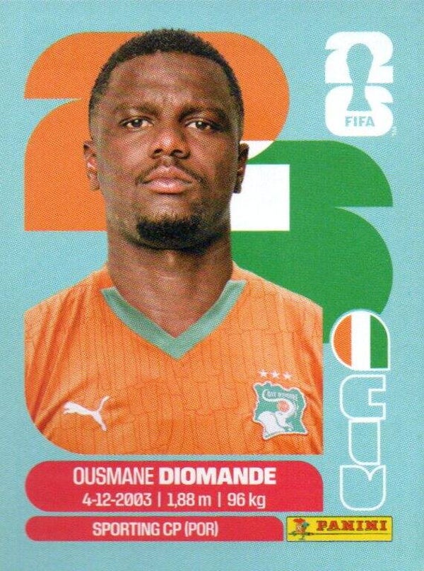 #CIV 9: Ousmane Diomande (Ivory Coast) - Panini FIFA World Cup 2026 Canada, USA, Mexico. Standaard Editie