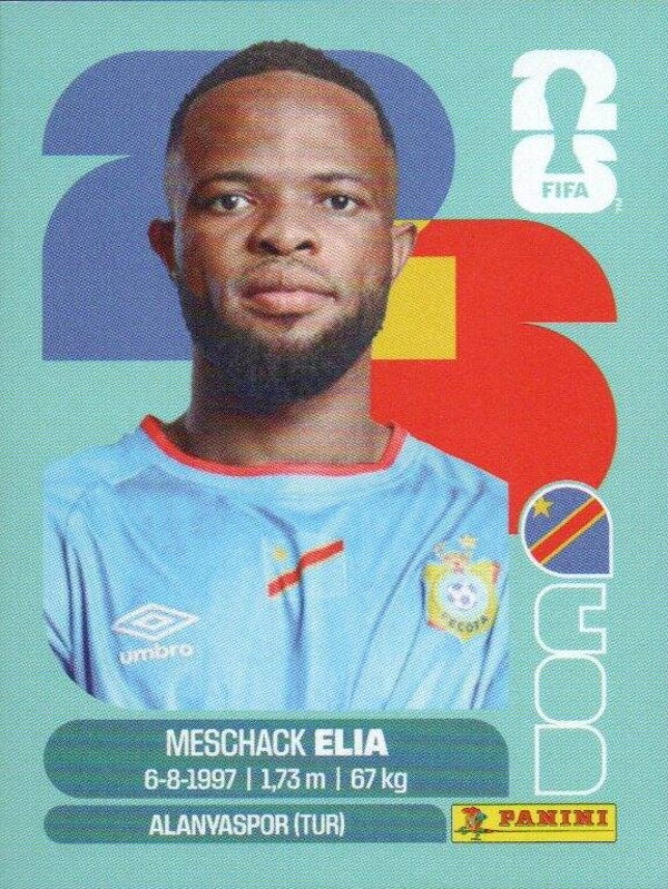 #COD 15: Meschak Elia (Congo DR) - Panini FIFA World Cup 2026 Canada, USA, Mexico. Standaard Editie
