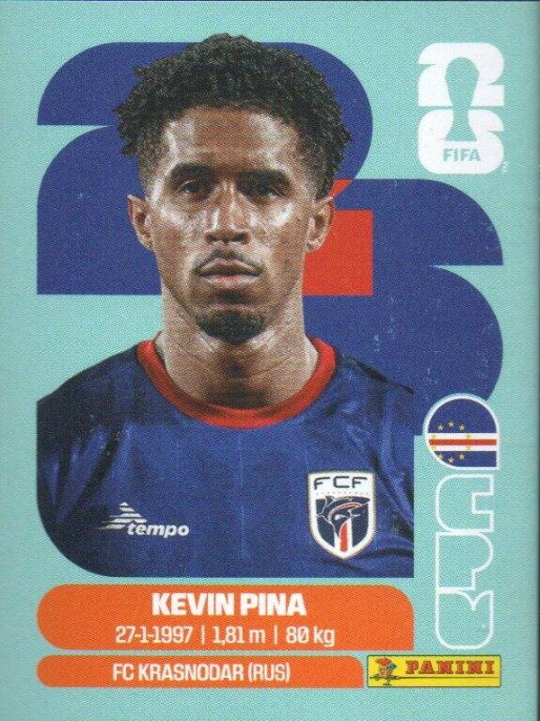 #CPV 10: Kevin Pina (Cape Verde) - Panini FIFA World Cup 2026 Canada, USA, Mexico. Standaard Editie