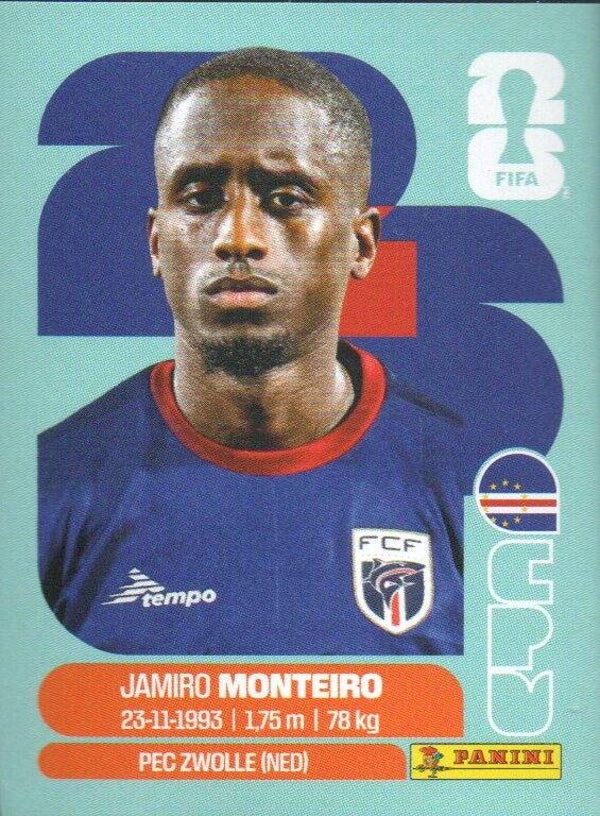 #CPV 12: Jamiro Monteiro (Cape Verde) - Panini FIFA World Cup 2026 Canada, USA, Mexico. Standaard Editie