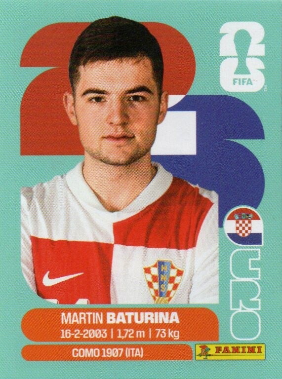 #CRO 11: Martin Baturina (Croatia) - Panini FIFA World Cup 2026 Canada, USA, Mexico. Standaard Editie