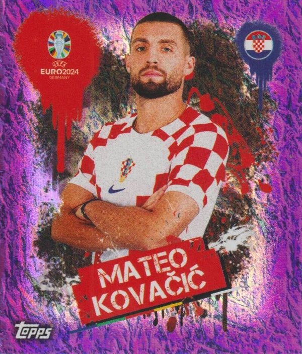 #CRO-3: MATEO KOVACIC (CROATIA) FOIL  PURPLE PARALLEL - TOPPS UEFA EURO 2024 GERMANY