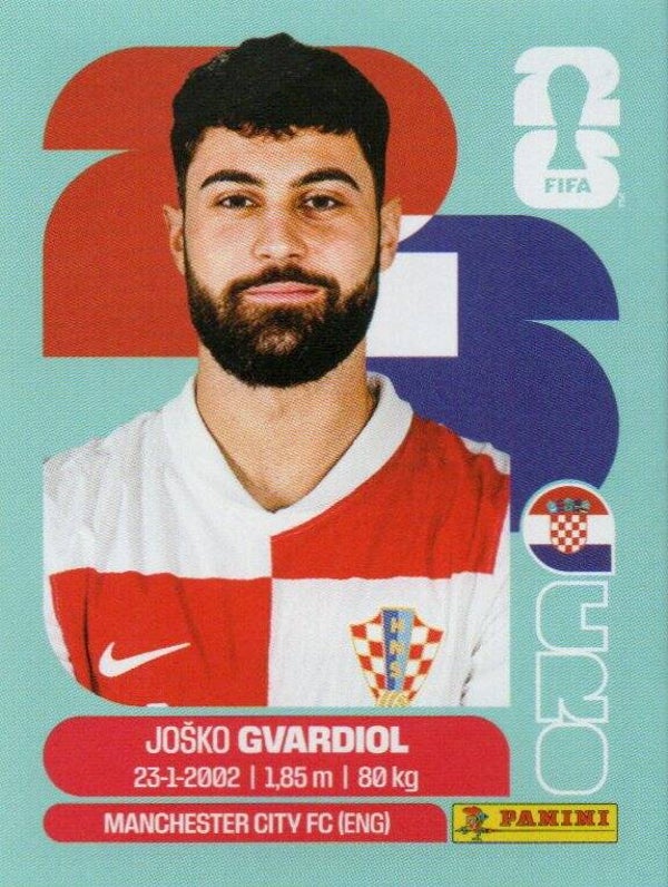 #CRO 4: Josko Gvardiol (Croatia) - Panini FIFA World Cup 2026 Canada, USA, Mexico. Standaard Editie