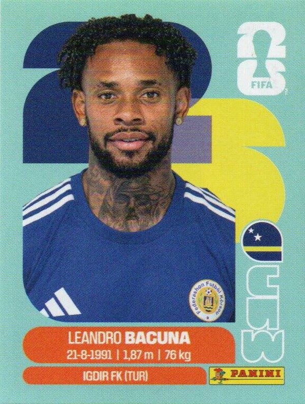 #CUW 12: Leandro Bacuna (Curaçao) - Panini FIFA World Cup 2026 Canada, USA, Mexico. Standaard Editie