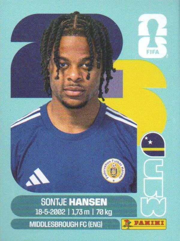 #CUW 20: Sontje Hansen (Curaçao) - Panini FIFA World Cup 2026 Canada, USA, Mexico. Standaard Editie