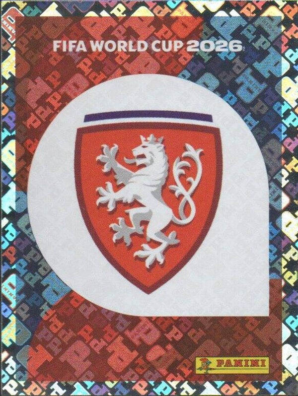 #CZE 1: Team Badge Czechia - Panini FIFA World Cup 2026 Canada, USA, Mexico. Gold Flood Crumple Editie