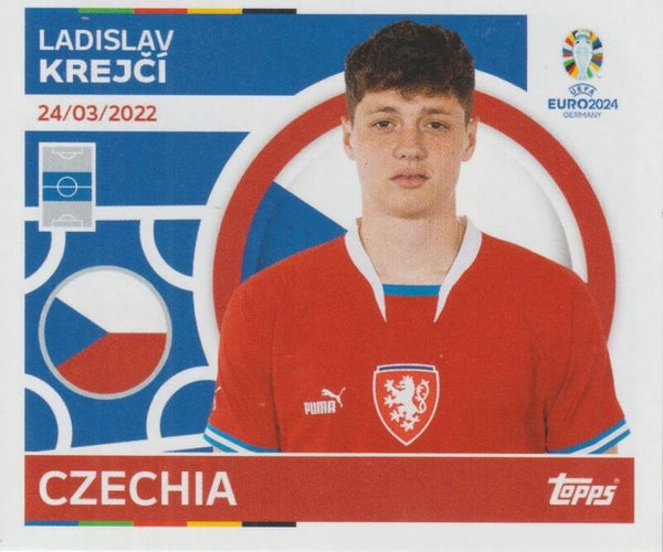 #CZE-12: LADISLAV KREJCI (CZECHIA) - TOPPS UEFA EURO 2024 GERMANY