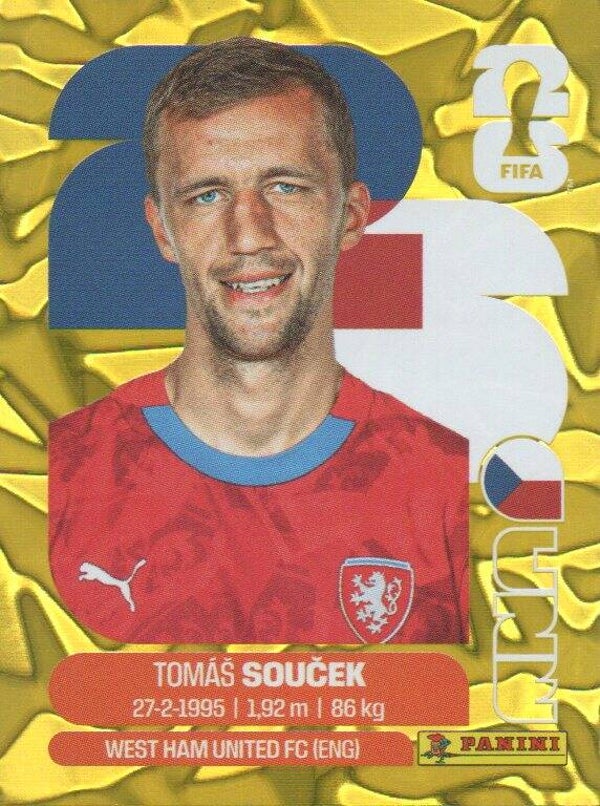 #CZE 12: Tomás Soucek (Czechia) - Panini FIFA World Cup 2026 Canada, USA, Mexico. Gold Flood Crumple Editie