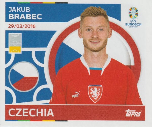 #CZE-6: JAKUB BRABEC (CZECHIA) - TOPPS UEFA EURO 2024 GERMANY