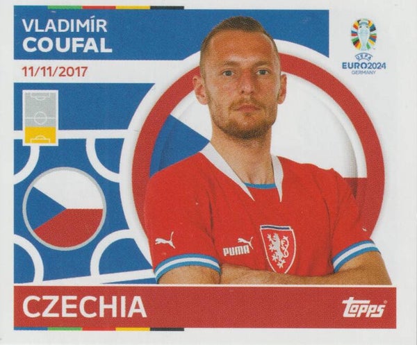 #CZE-7: VLADIMÍR COUFAL (CZECHIA) - TOPPS UEFA EURO 2024 GERMANY