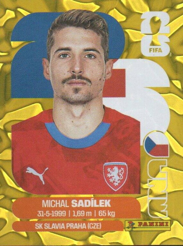#CZE 9: Michal Sadílek (Czechia) - Panini FIFA World Cup 2026 Canada, USA, Mexico. Gold Flood Crumple Editie