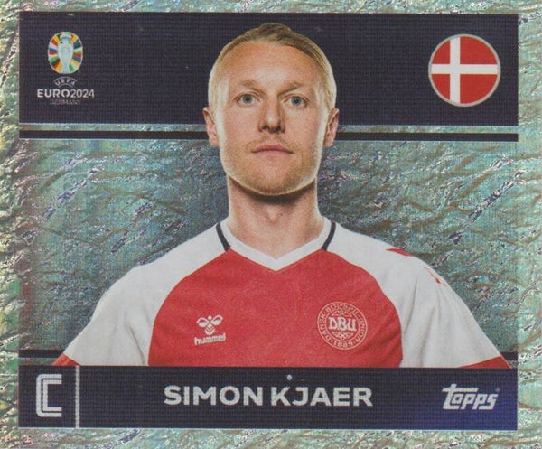 #DEN-2: SIMON KJAER (DENMARK) FOIL - TOPPS UEFA EURO 2024 GERMANY