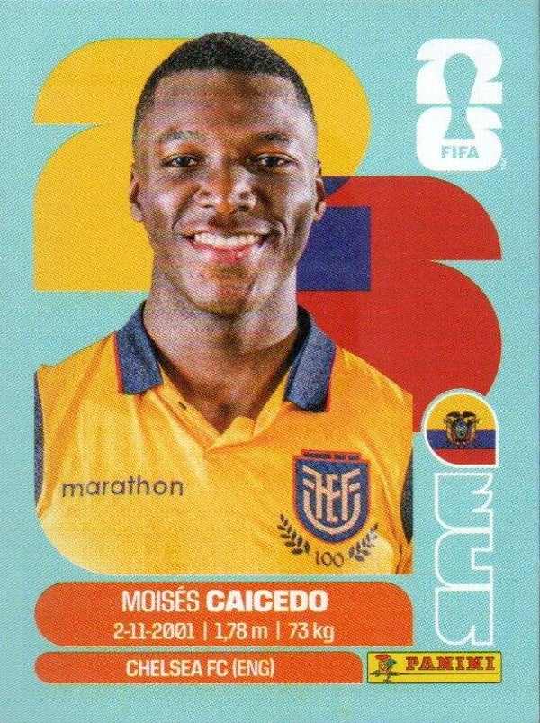#ECU 9: Moisés Caicedo (Ecuador) - Panini FIFA World Cup 2026 Canada, USA, Mexico. Standaard Editie