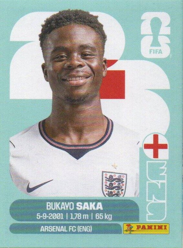 #ENG 17: Bukayo Saka (England) - Panini FIFA World Cup 2026 Canada, USA, Mexico. Standaard Editie