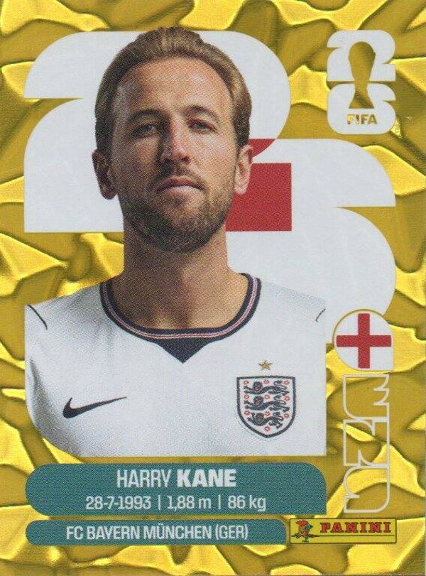 #ENG 18: Harry Kane (England) - Panini FIFA World Cup 2026 Canada, USA, Mexico. Gold Flood Crumple Editie