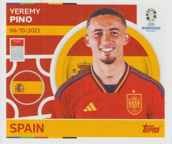 #ESP-18: YEREMY PINO (SPAIN) - TOPPS UEFA EURO 2024 GERMANY