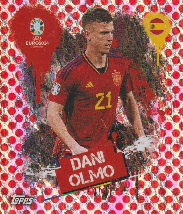 #ESP-3: DANI OLMO (SPAIN) FOIL RED DOT PARALLEL - TOPPS UEFA EURO 2024 GERMANY